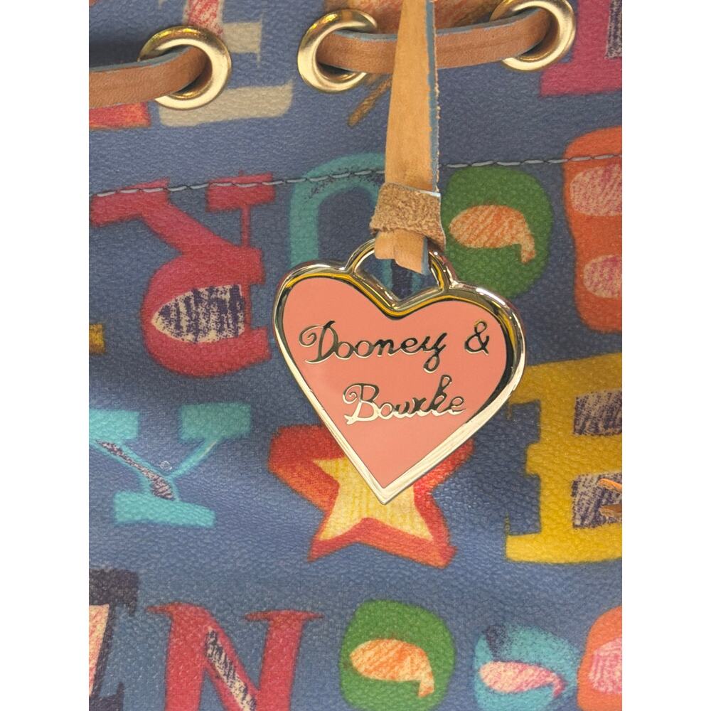 Dooney & Bourke Alphabet Handbag – Canvas & Leather Trim – Heart Tag – Vintage - Picture 7 of 10